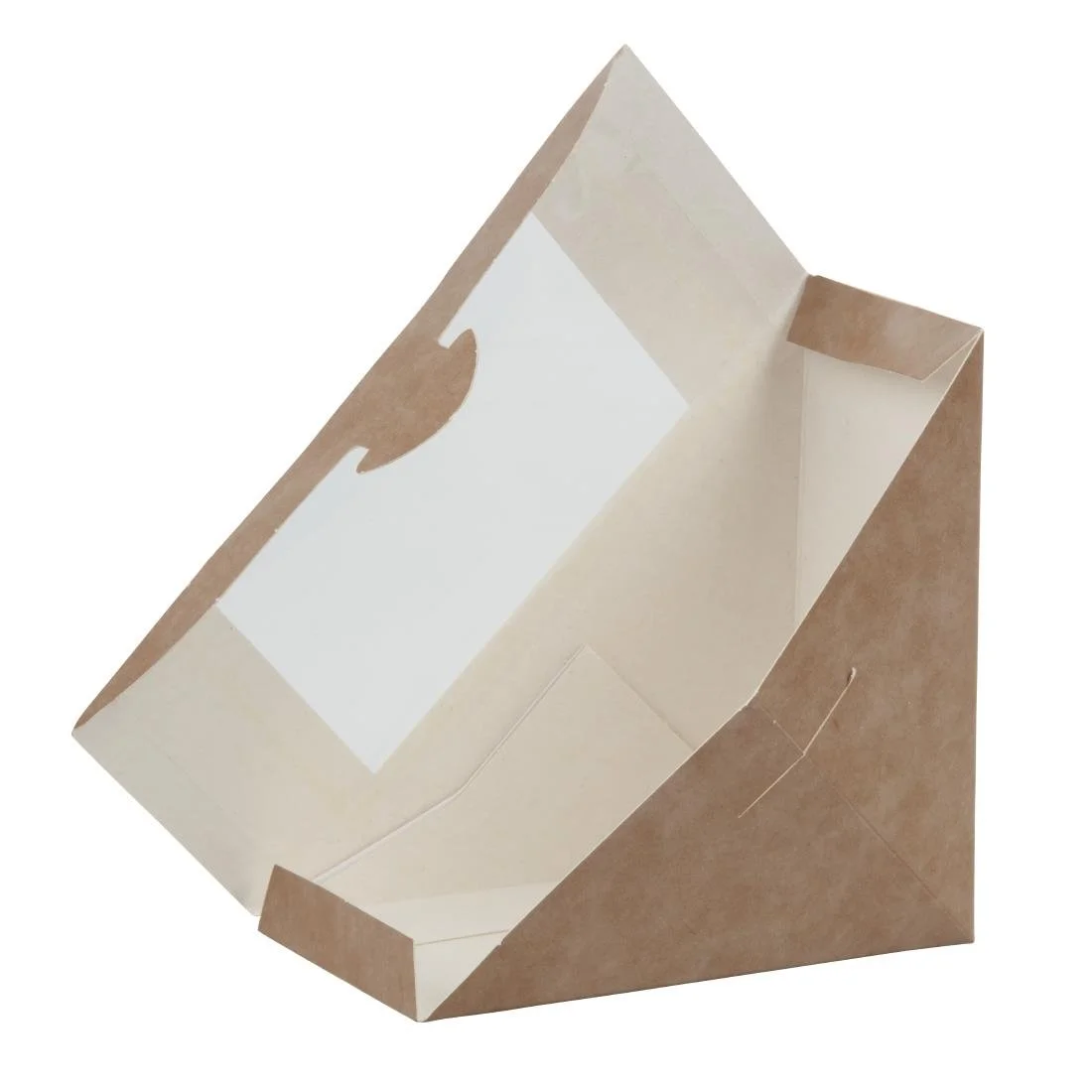 Colpac Recyclable Kraft Front-Loading Sandwich Wedges With PLA Window (500 Pack) - Image 4