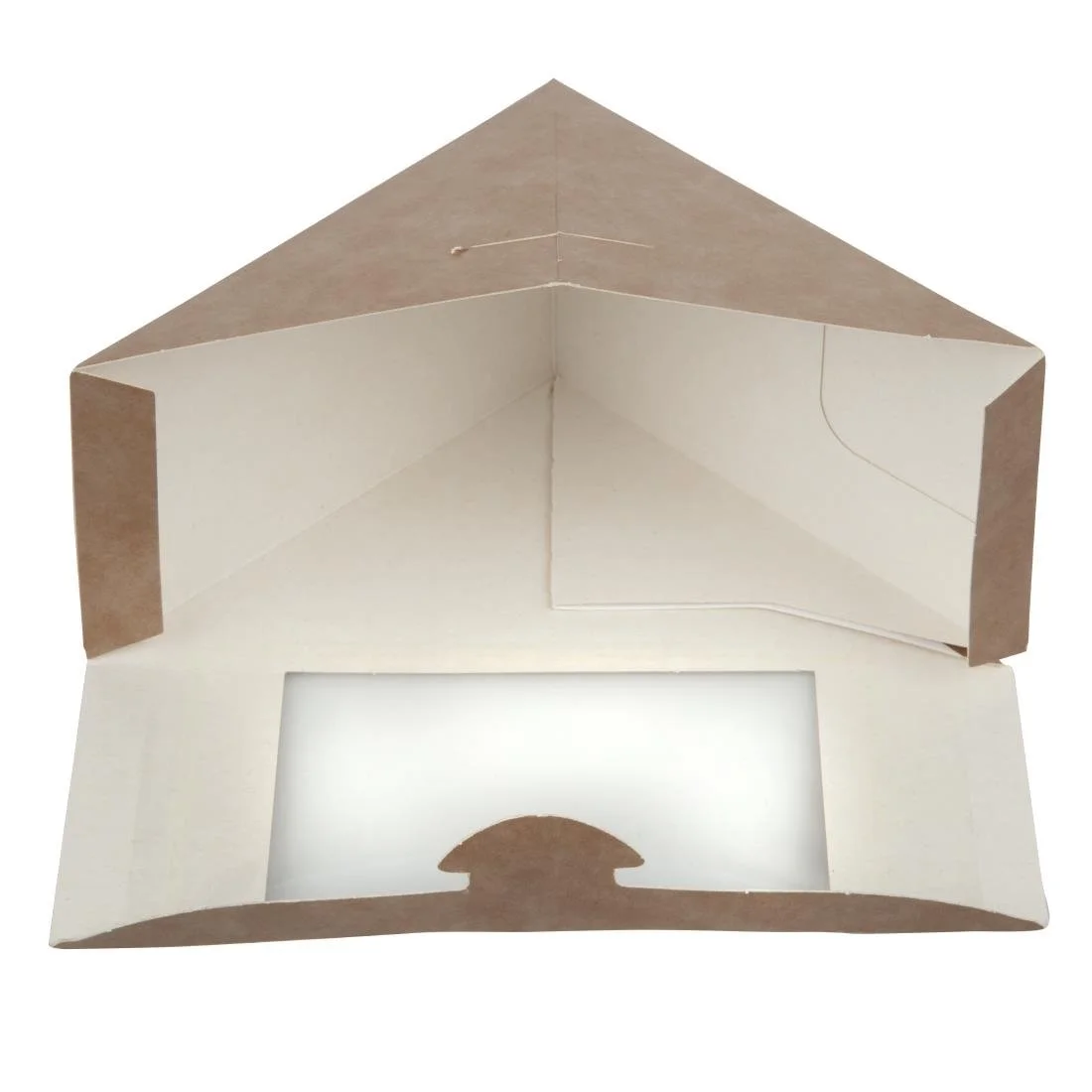 Colpac Recyclable Kraft Front-Loading Sandwich Wedges With PLA Window (500 Pack) - Image 5