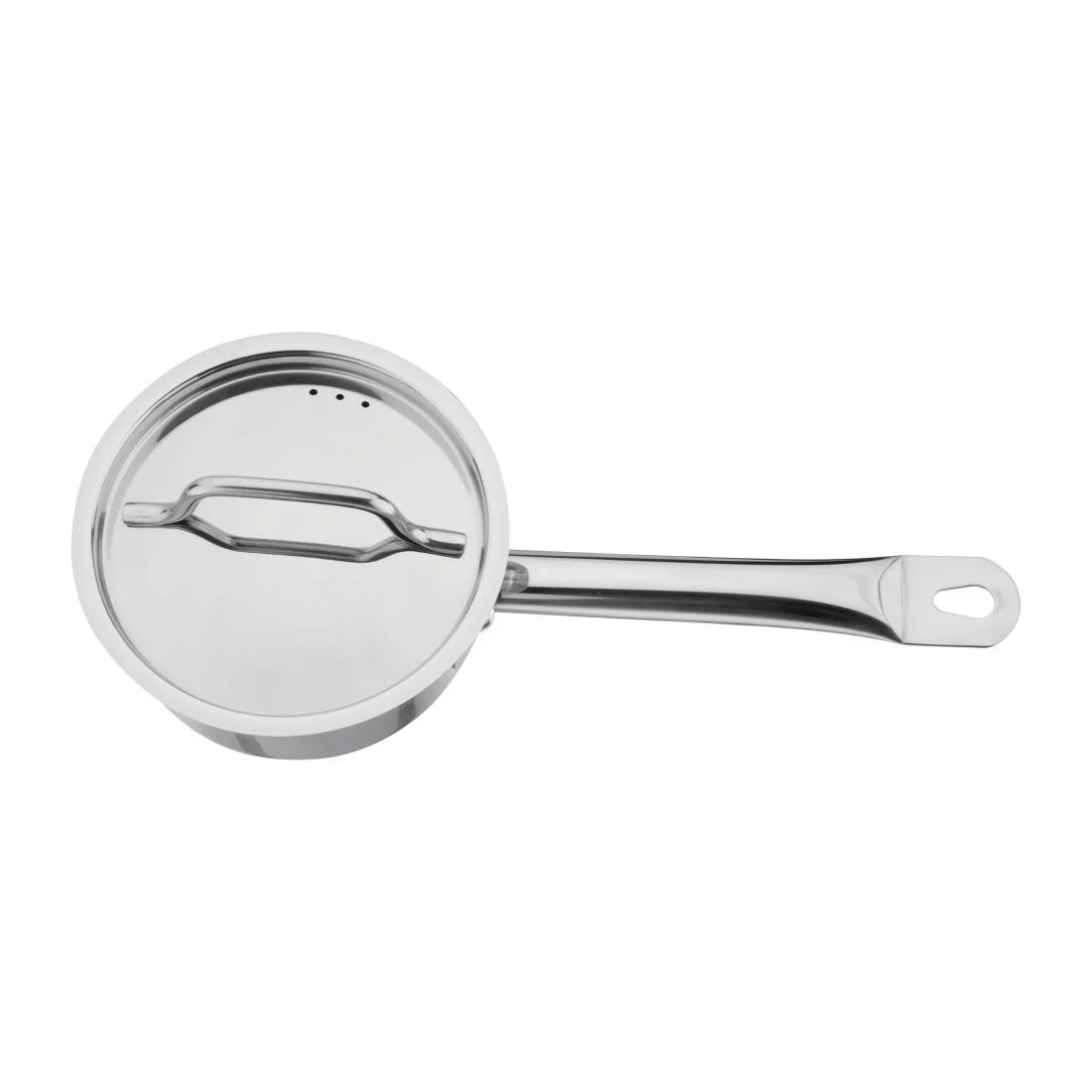 Nisbets Essentials Stainless Steel Saucepan with Lid 14cm - Image 2