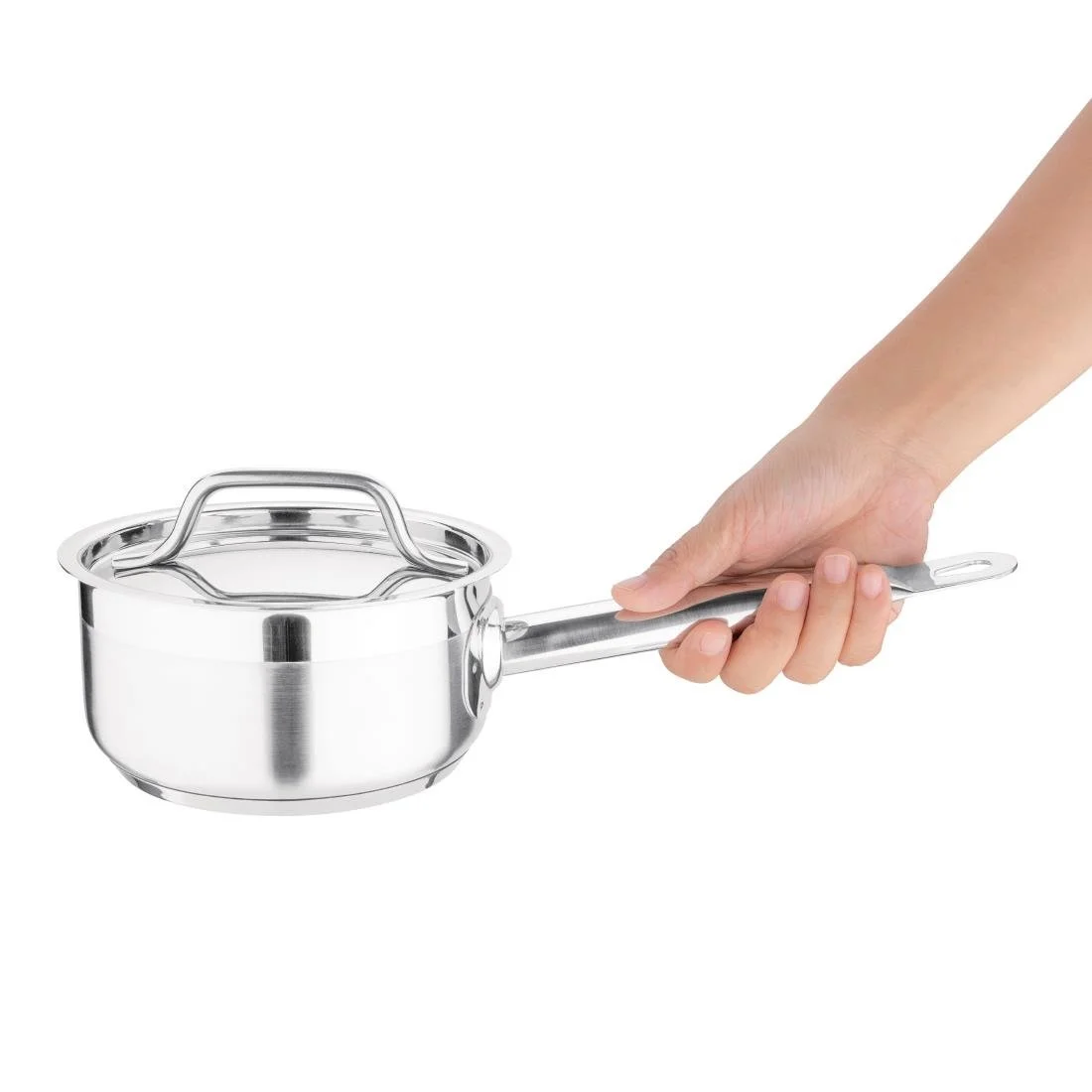 Nisbets Essentials Stainless Steel Saucepan with Lid 16cm - Image 7