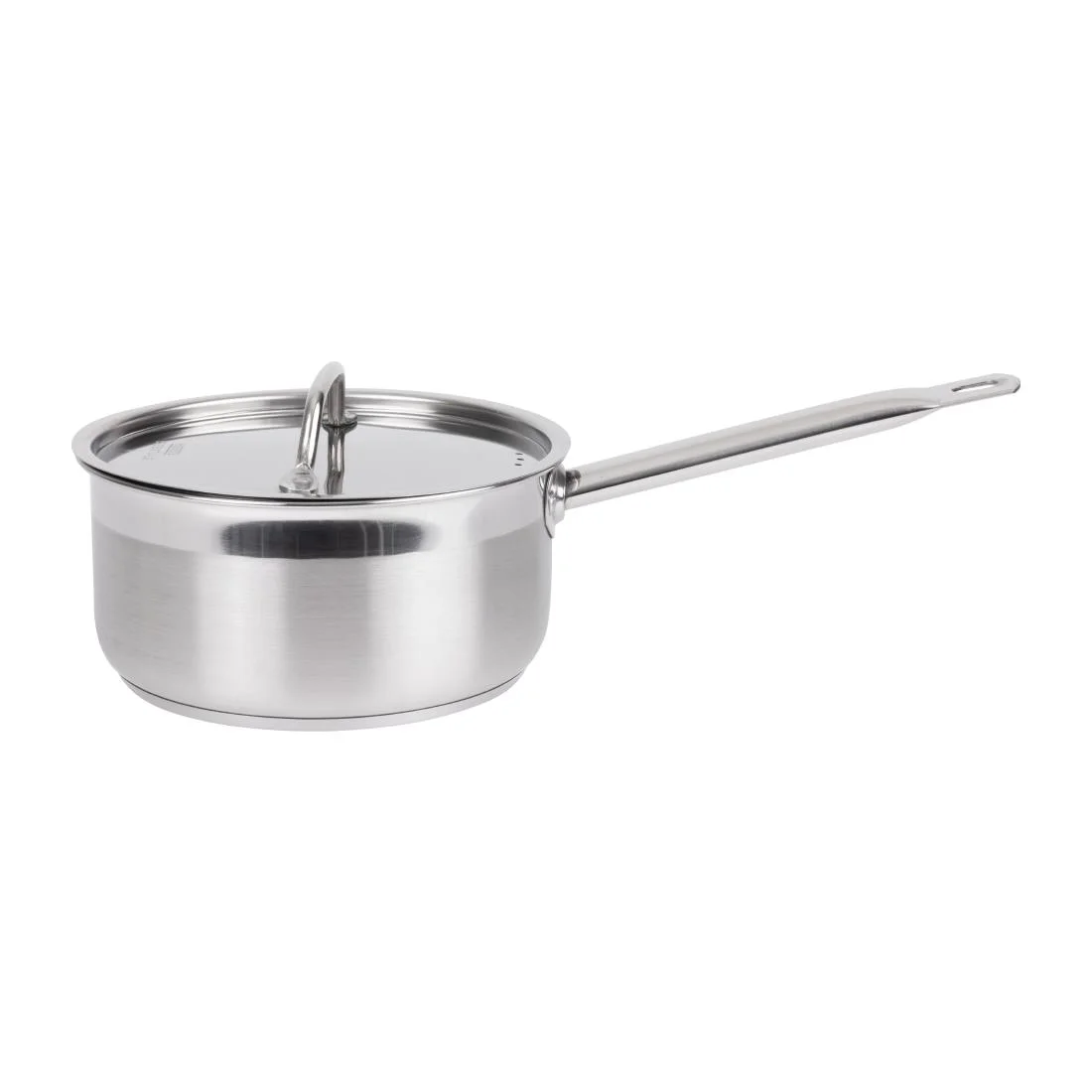 Nisbets Essentials Stainless Steel Saucepan with Lid 20cm - Image 2