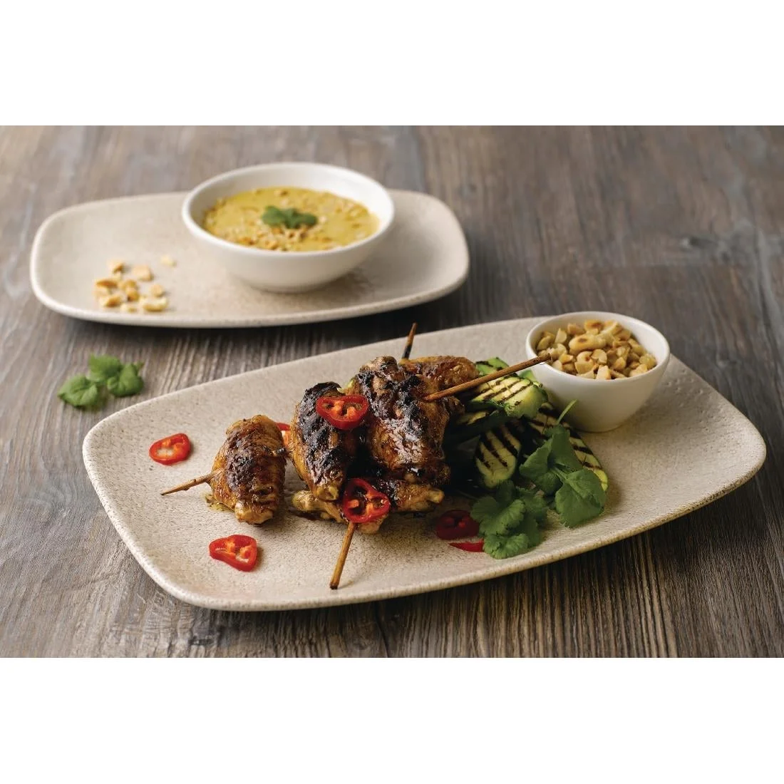 Churchill Raku Oblong Chef Plates Agate Grey 199 x 300mm (6 Pack) - Image 2
