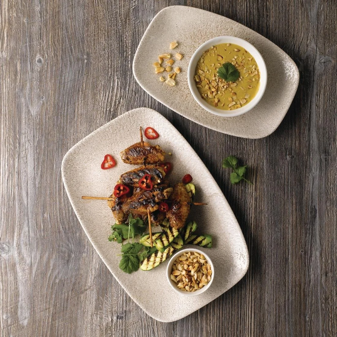 Churchill Raku Oblong Chef Plates Agate Grey 199 x 300mm (6 Pack) - Image 3