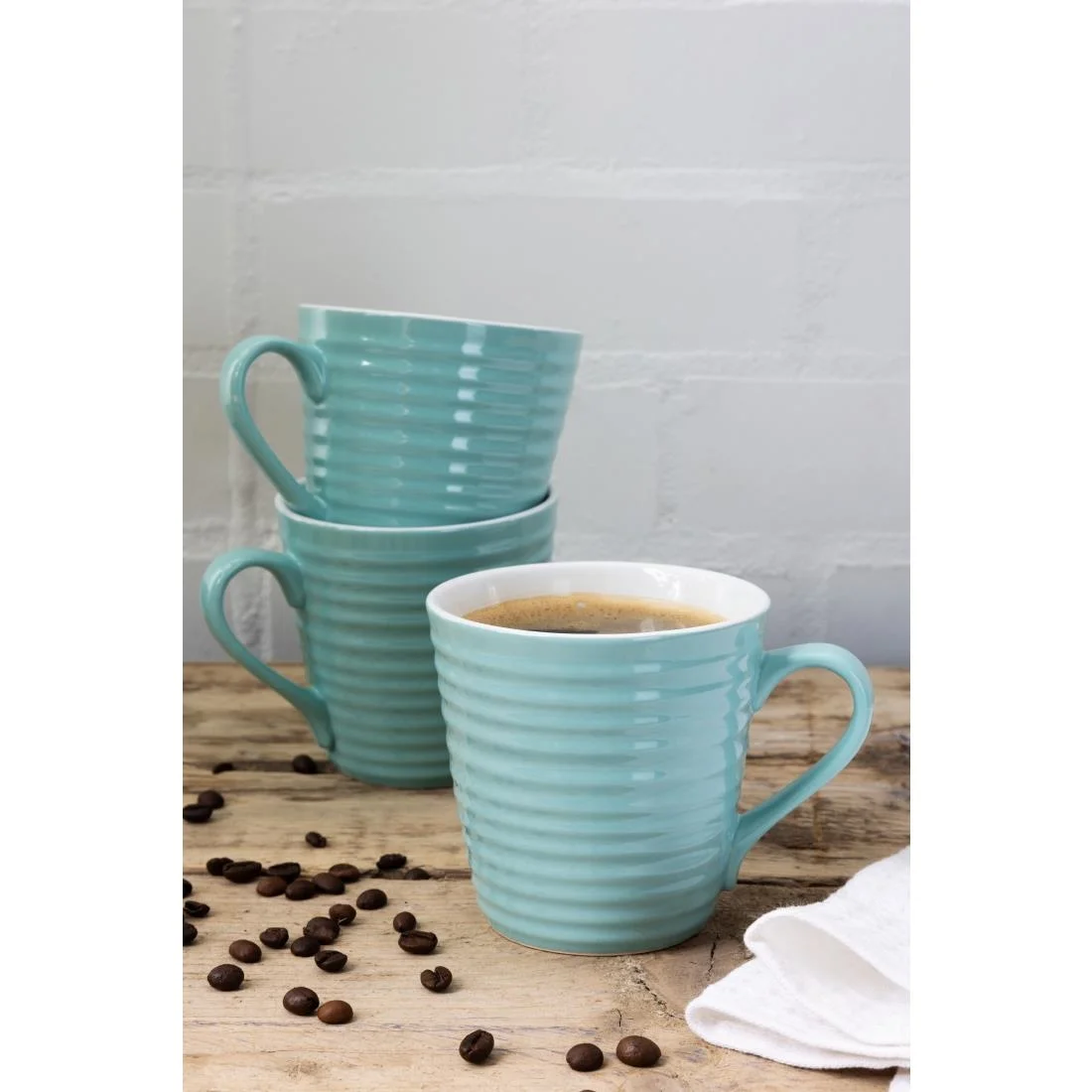 Olympia Cafe Aroma Mugs Aqua 230ml (6 Pack) - Image 4