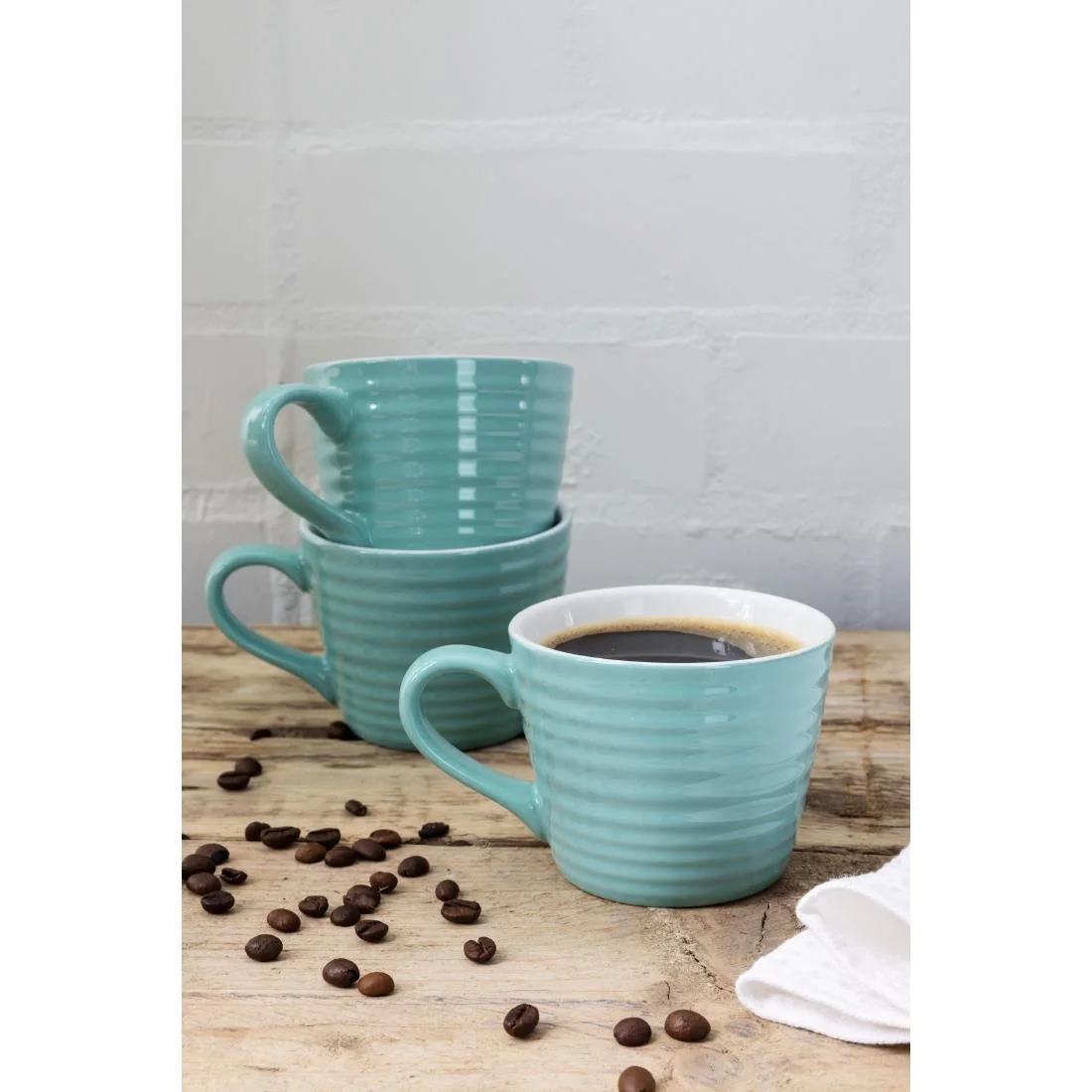 Olympia Cafe Aroma Mugs Aqua 340ml (6 Pack) - Image 2