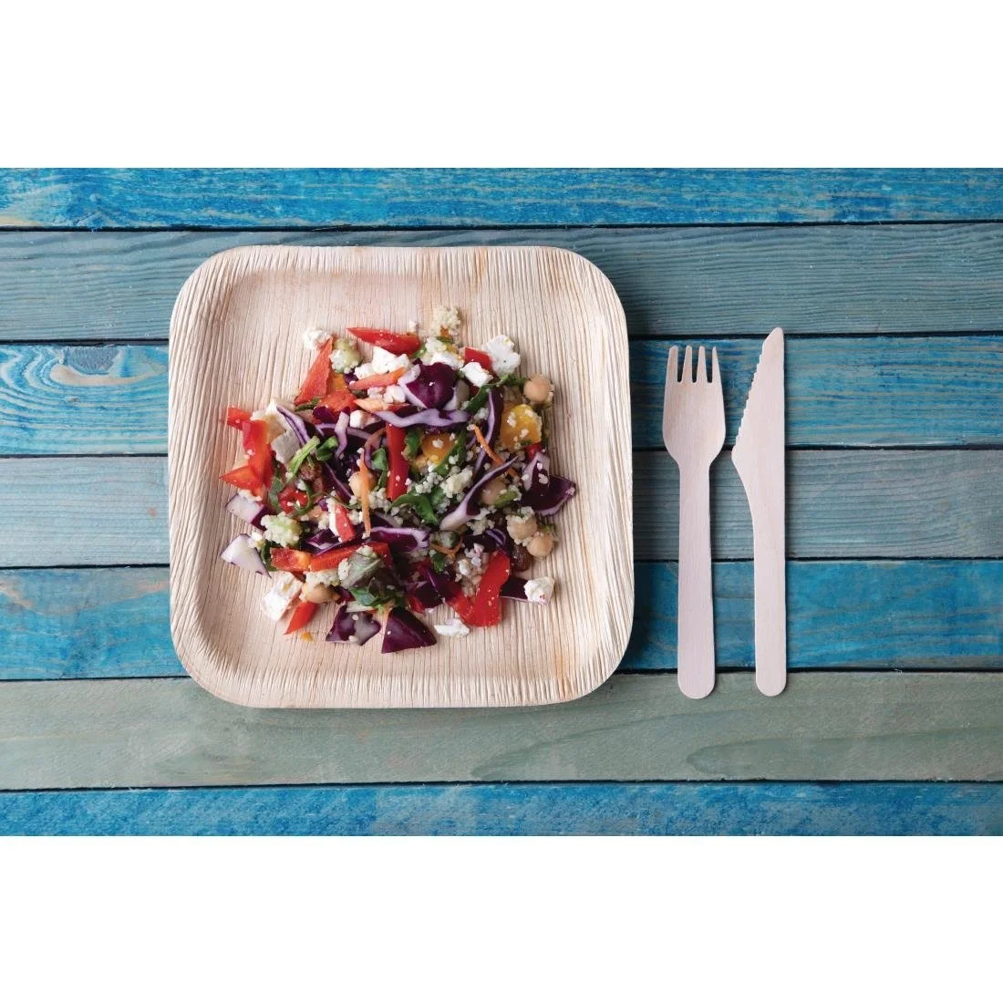 Fiesta Compostable Palm Leaf Plates Square 200mm (100 Pack) - Image 2