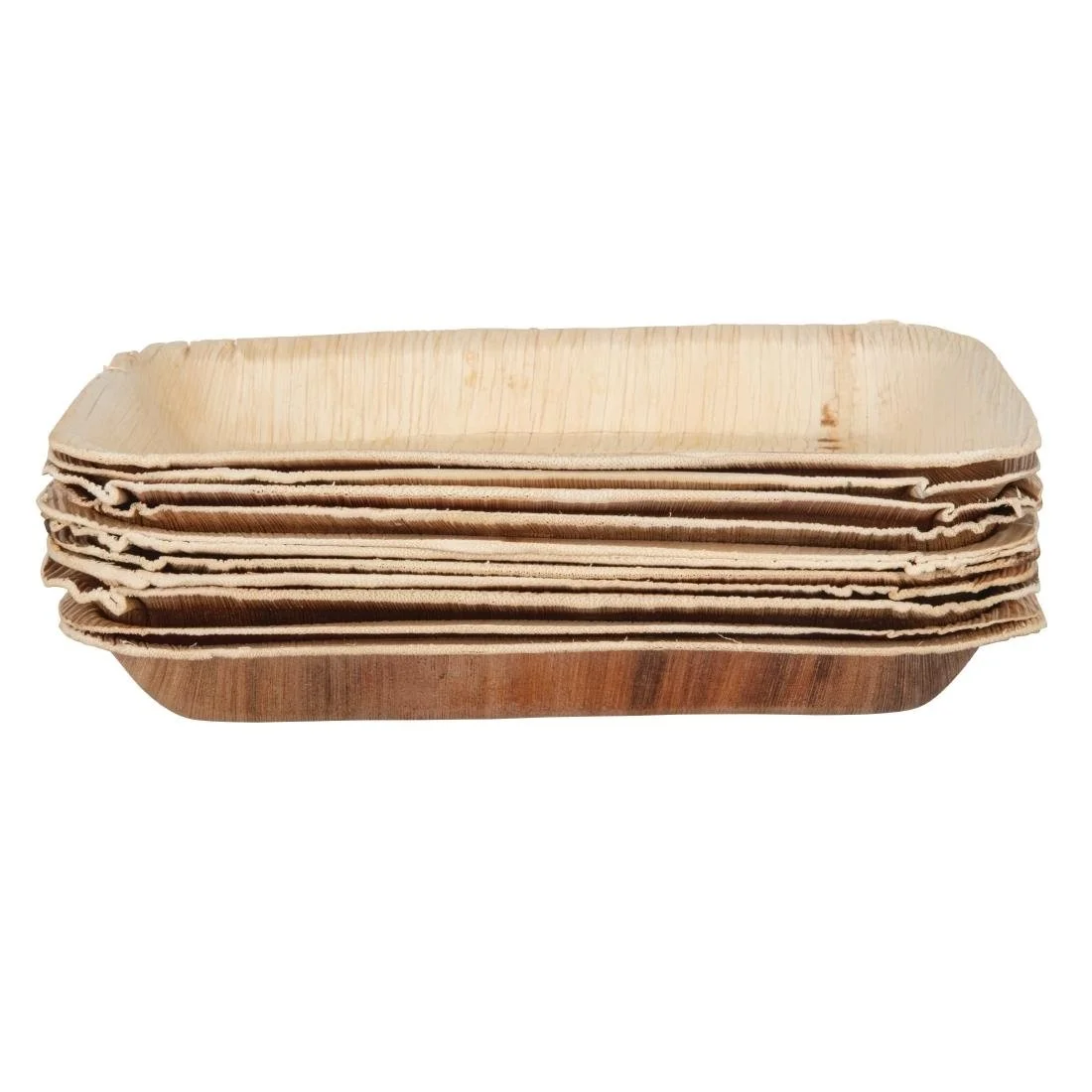 Fiesta Compostable Deep Palm Leaf Plates Rectangular 250mm (100 Pack) - Image 3
