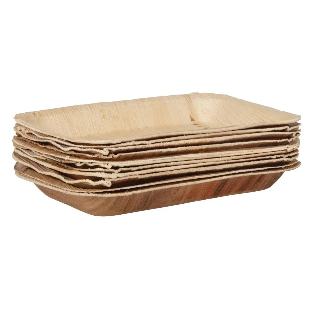 Fiesta Compostable Deep Palm Leaf Plates Rectangular 250mm (100 Pack) - Image 4