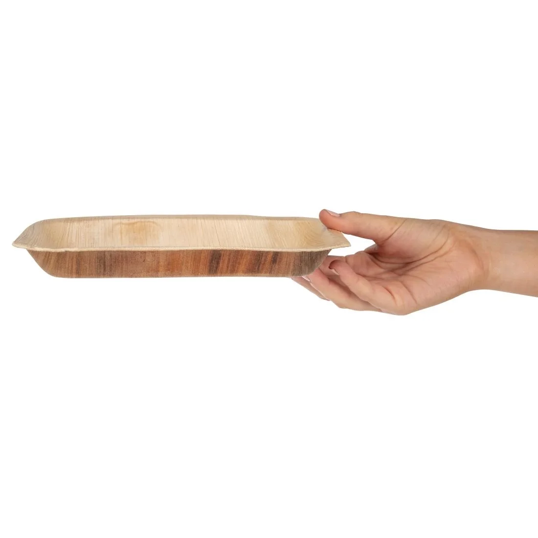Fiesta Compostable Deep Palm Leaf Plates Rectangular 250mm (100 Pack) - Image 6