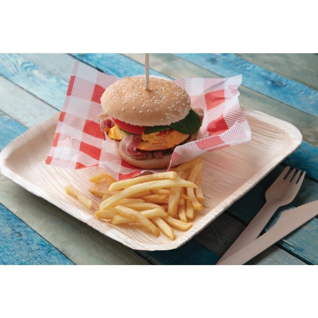 Fiesta Compostable Palm Leaf Plates Square 250mm (100 Pack) - Image 3