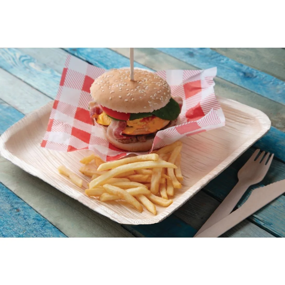 Fiesta Compostable Palm Leaf Plates Square 250mm (100 Pack) - Image 3