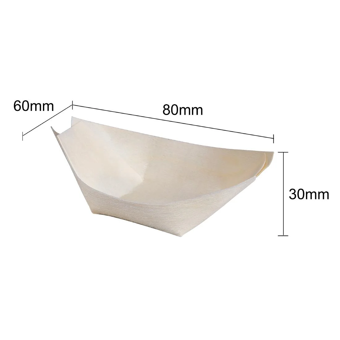 Fiesta Compostable Wooden Sushi Boats Small 80mm (Pack of 100) - Image 5