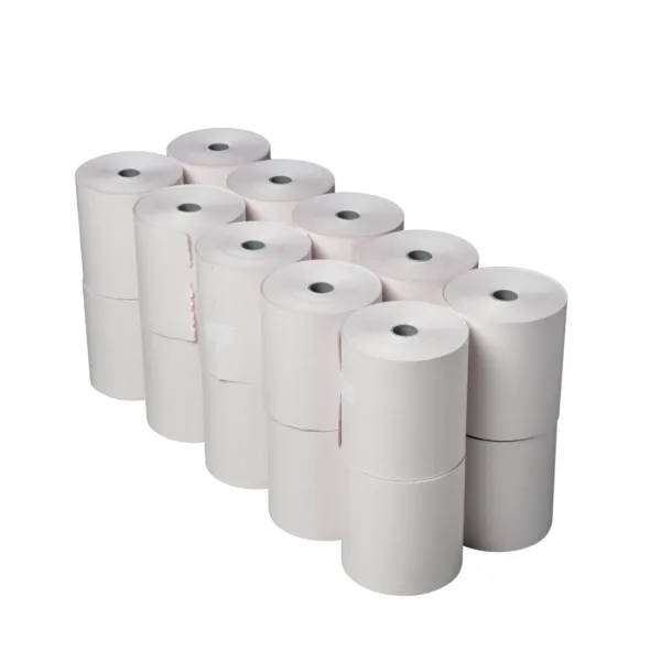 Non-thermal 2ply White and Pink Till Roll 76mm x 70mm