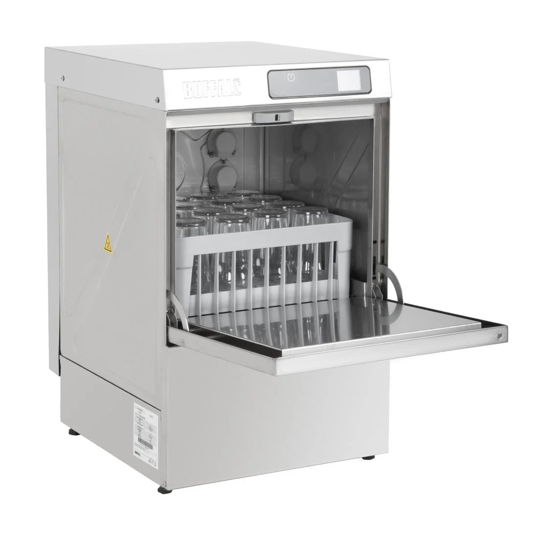 Buffalo Digital Undercounter Glass Washer with Drain Pump 400mm Basket 2.9kW - Image 12