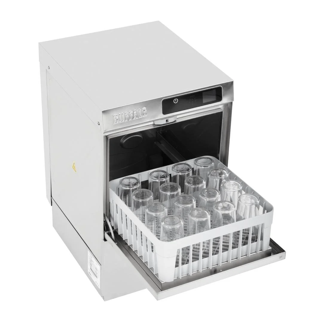 Buffalo Digital Undercounter Glass Washer with Drain Pump 400mm Basket 2.9kW - Image 13