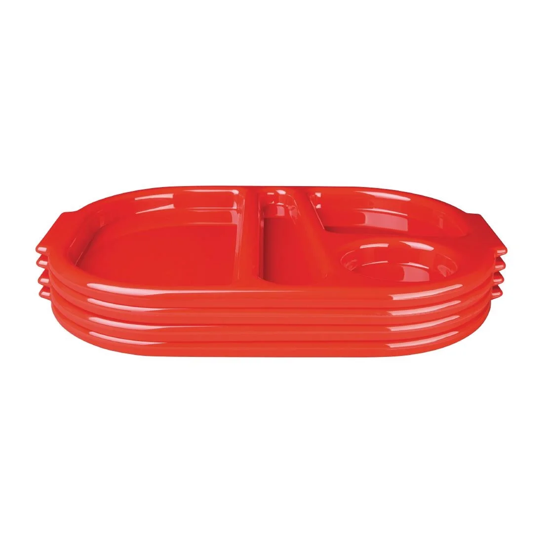 Kristallon Plastic Food Compartment Tray Small Red - Image 3