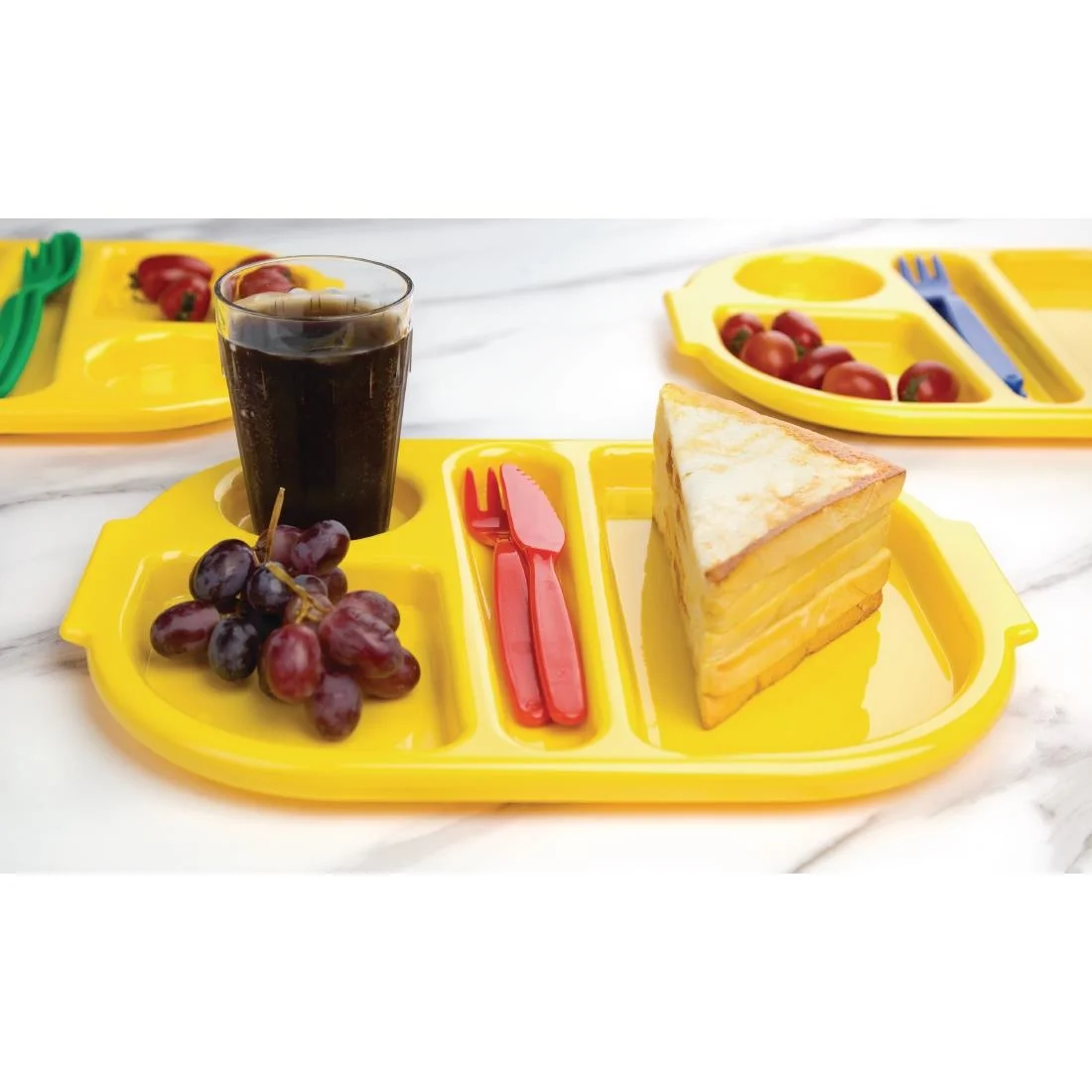 Kristallon Plastic Food Compartment Tray Small Yellow - Image 3