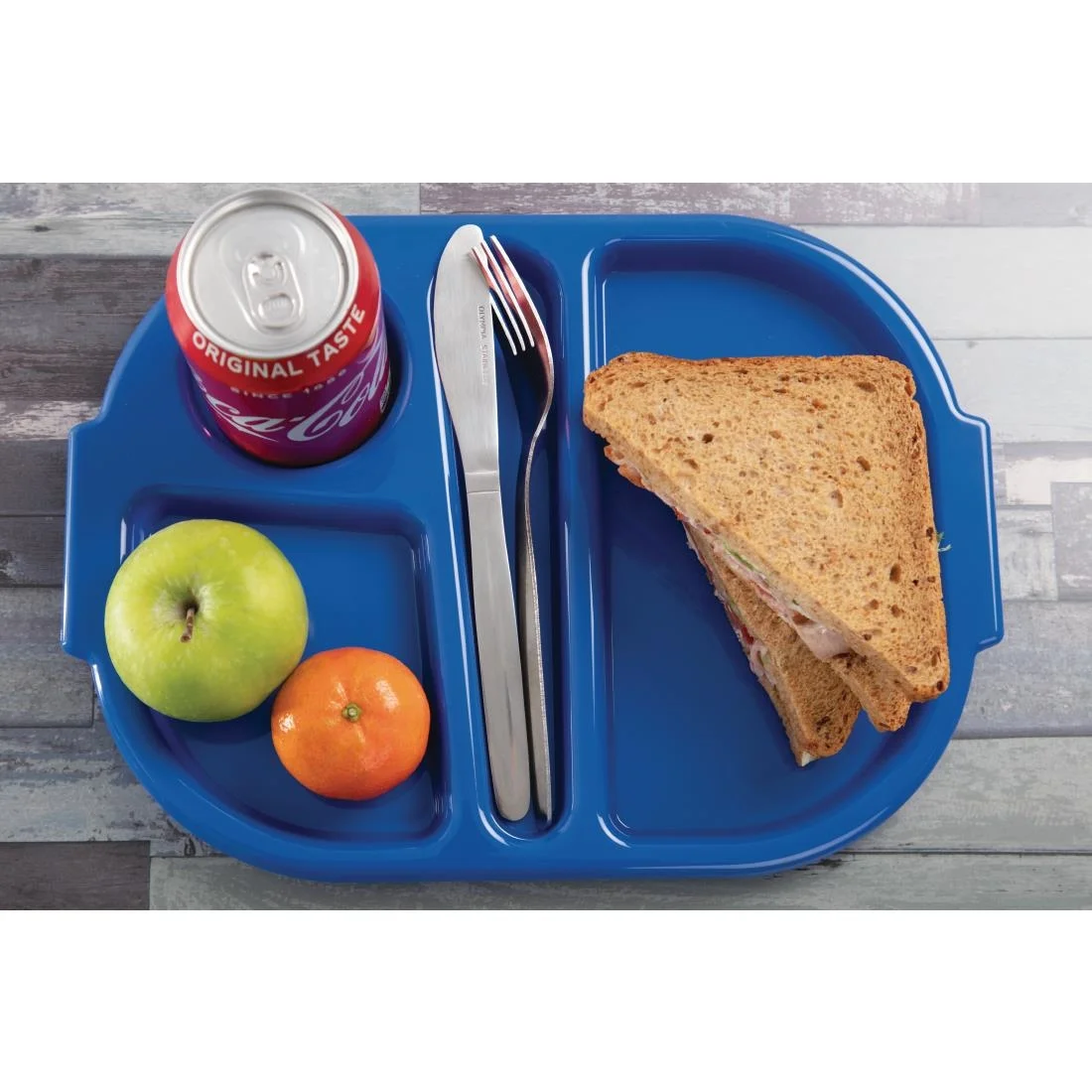 Kristallon Plastic Food Compartment Tray Small Blue - Image 7
