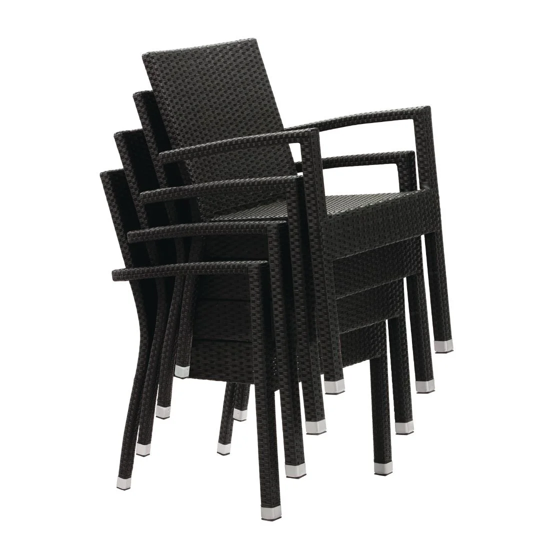 Bolero PE Wicker Armchairs Charcoal (Pack of 4) - Image 5