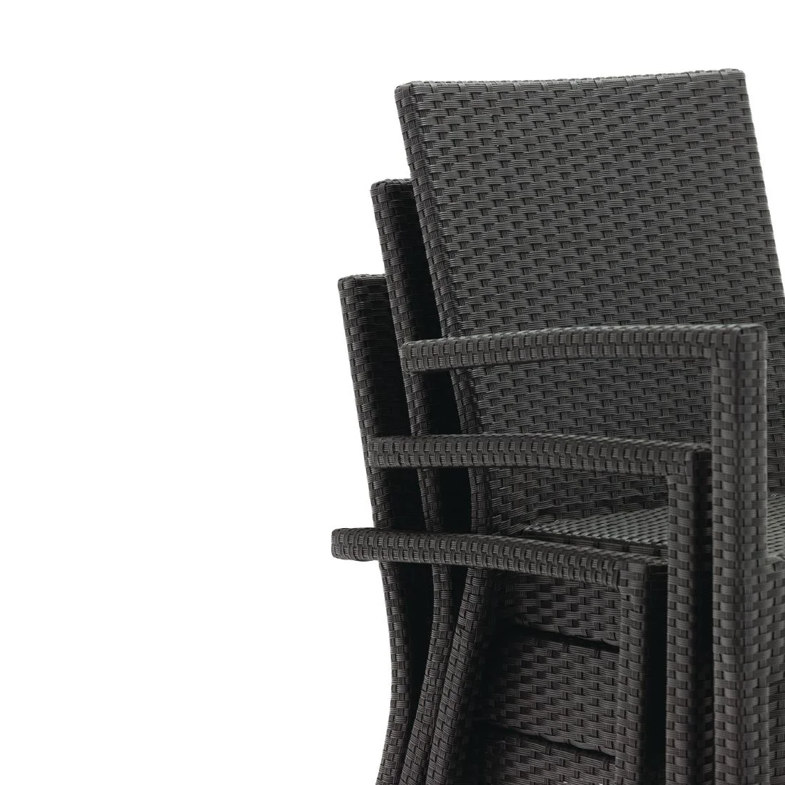 Bolero PE Wicker Armchairs Charcoal (Pack of 4) - Image 6
