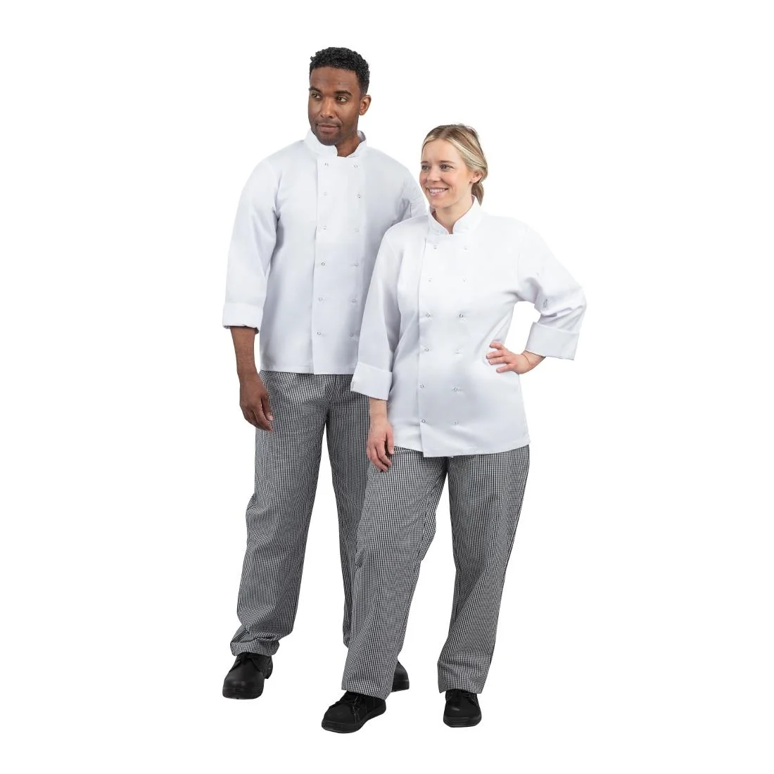Whites Unisex Vegas Chefs Trousers Black and White Check - Image 4