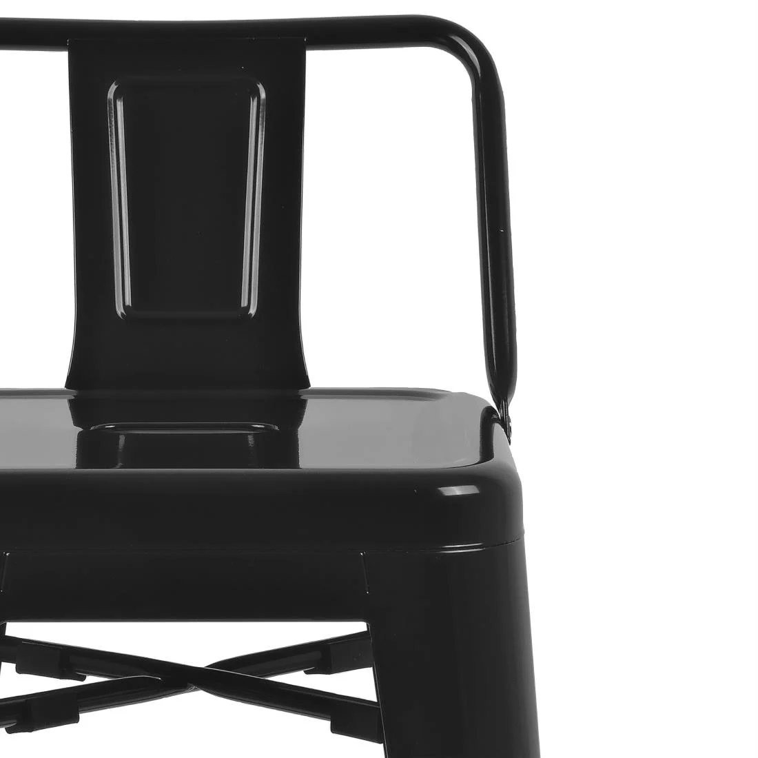 Bolero Bistro Steel High Stool with Backrest Black (Pack of 4) - Image 6