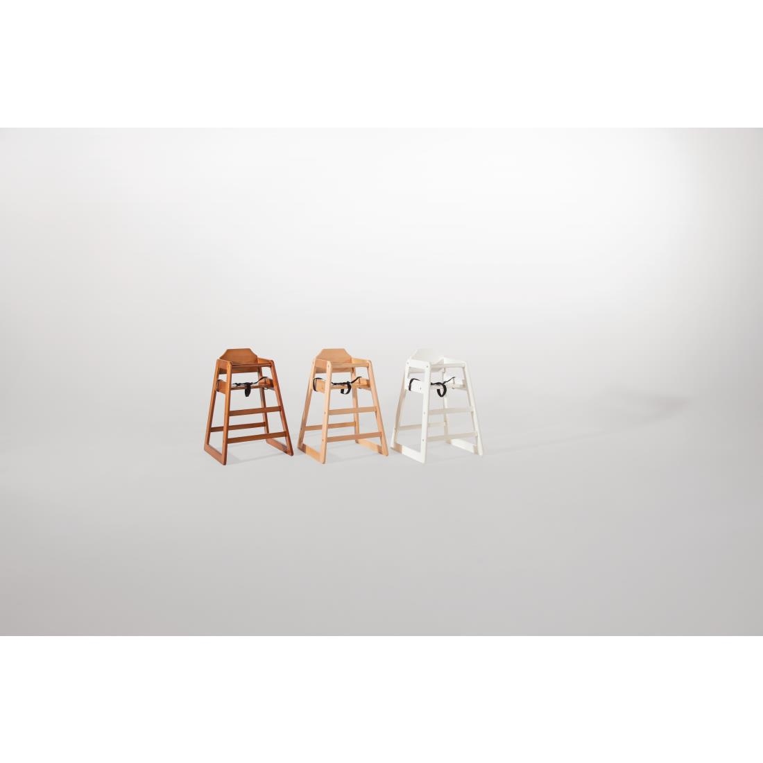 Bolero Wooden High Chair Antique White Finish
