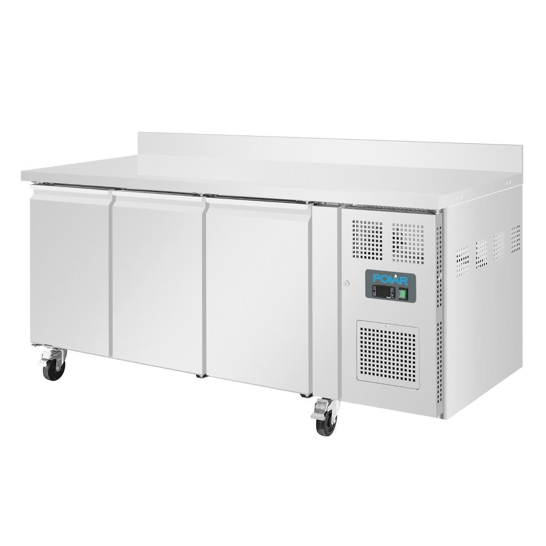 Polar Counter 3 Door Freezer with Upstand 417 Ltr