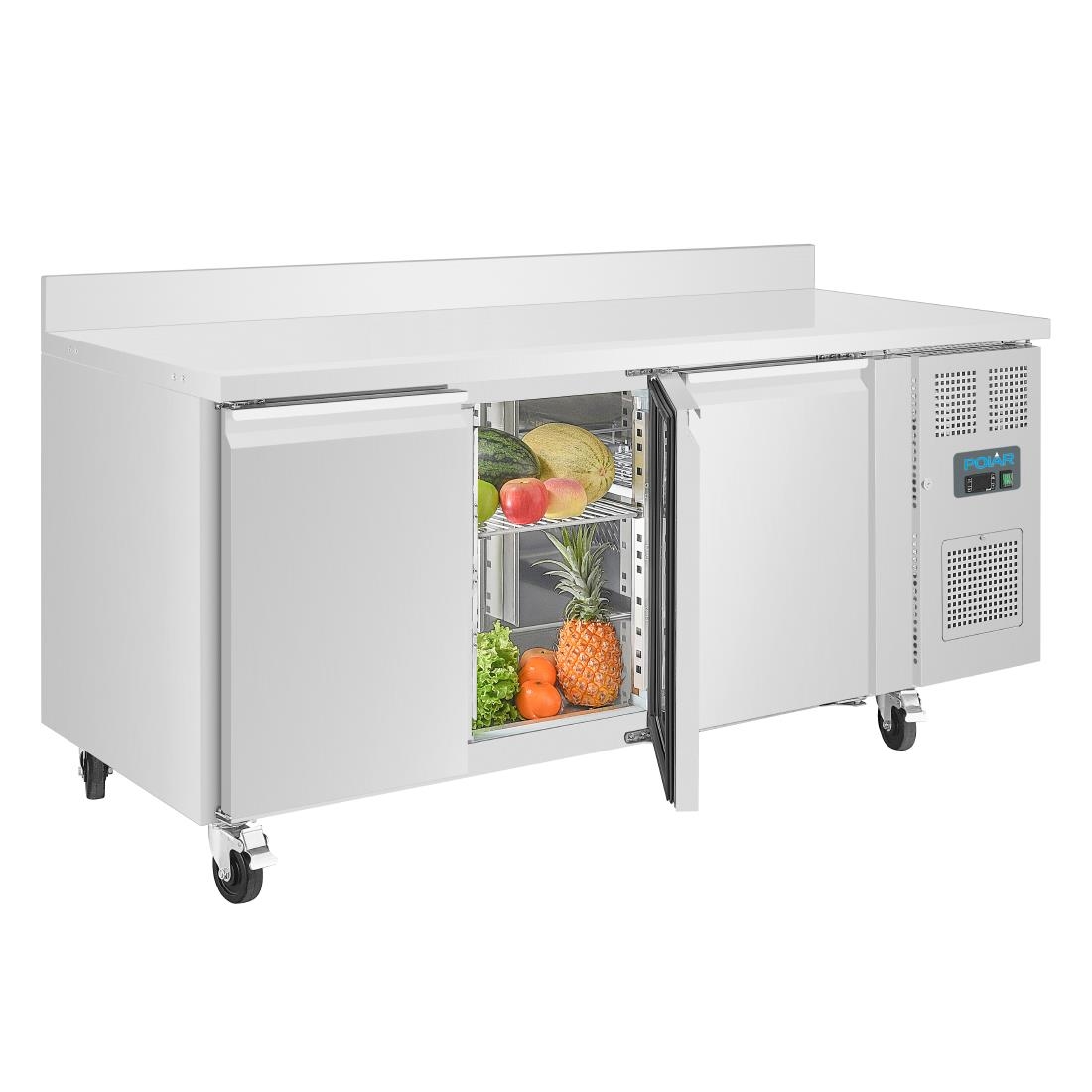 Polar Counter 3 Door Freezer with Upstand 417 Ltr