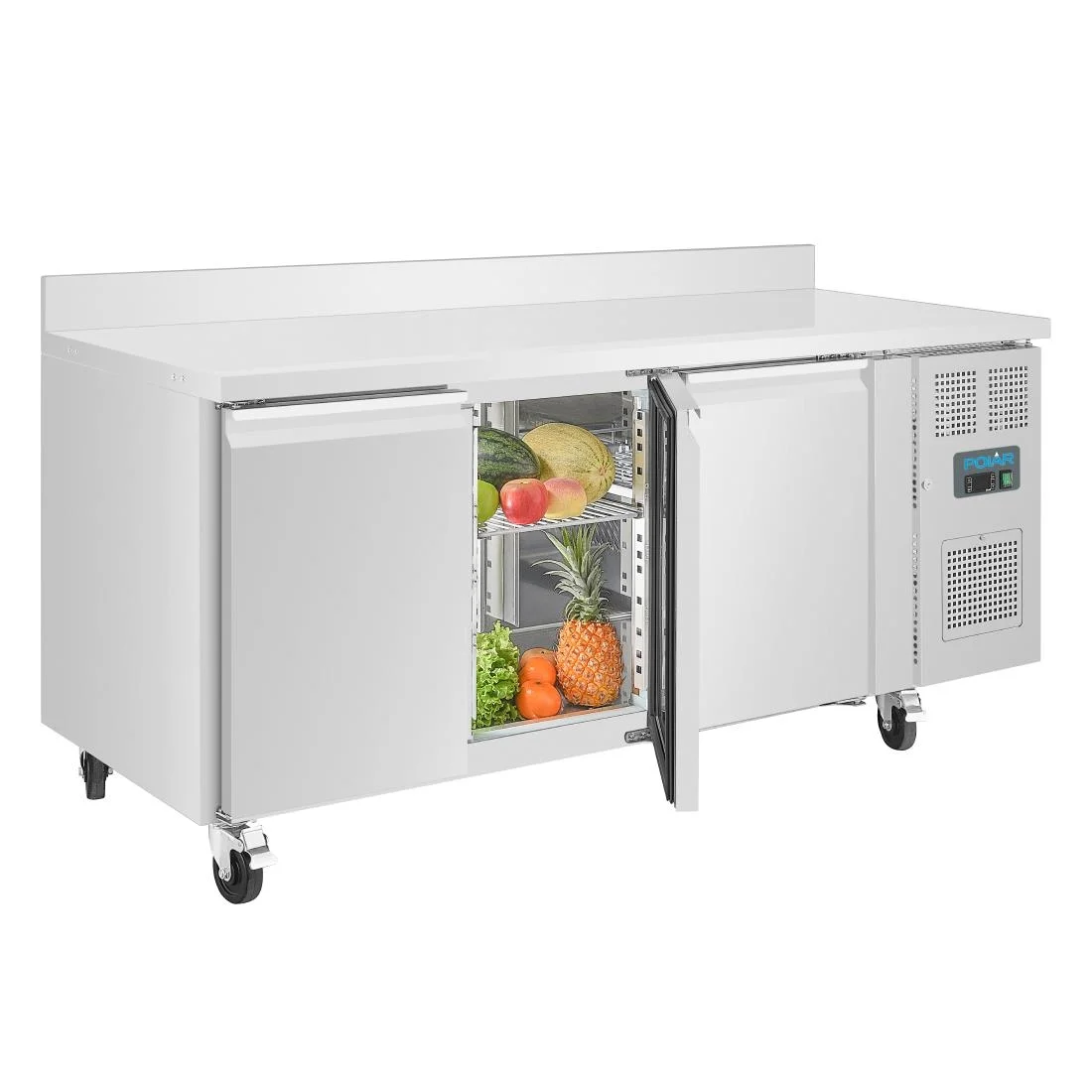 Polar Counter 3 Door Freezer with Upstand 417 Ltr - Image 3