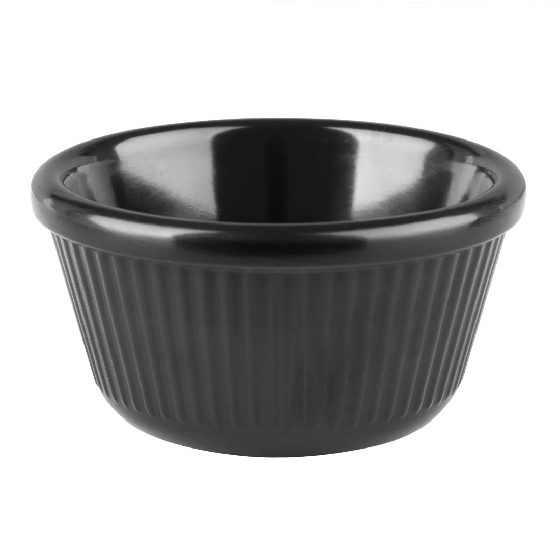 Kristallon Melamine Fluted Ramekins Black 70mm