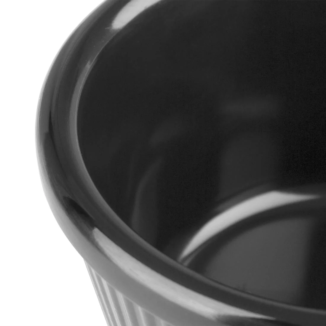 Kristallon Melamine Fluted Ramekins Black 70mm - Image 3