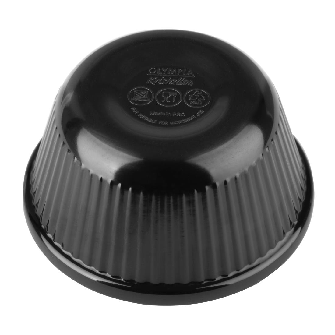 Kristallon Melamine Fluted Ramekins Black 70mm