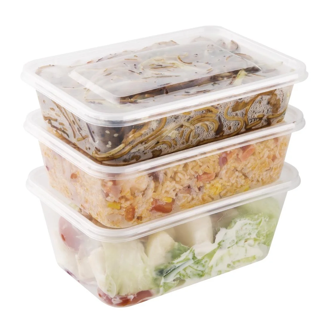 Fiesta Recyclable Plastic Microwavable Containers with Lid Medium 650ml (Pack of 250) - Image 6