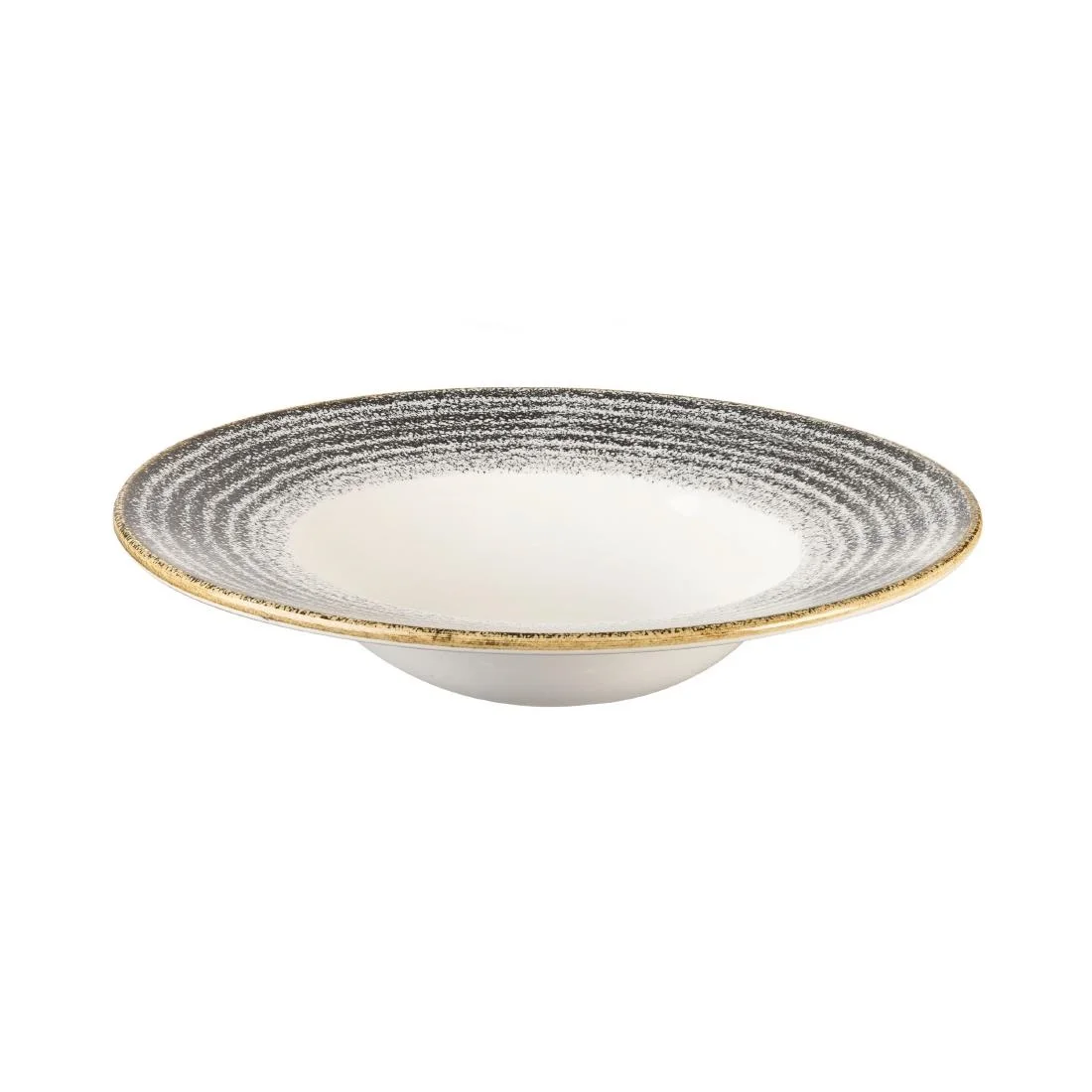 Churchill Studio Prints Homespun Charcoal Black Wide Rim Bowl 280mm - Image 2