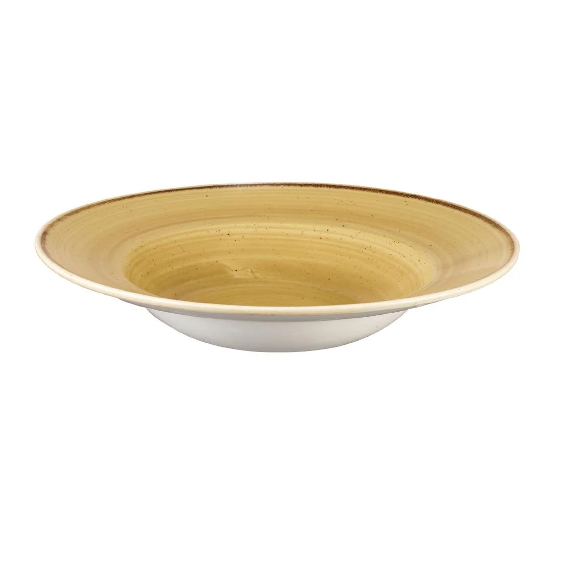 Churchill Stonecast Round Wide Rim Bowl Mustard Seed Yellow 280mm - Image 2