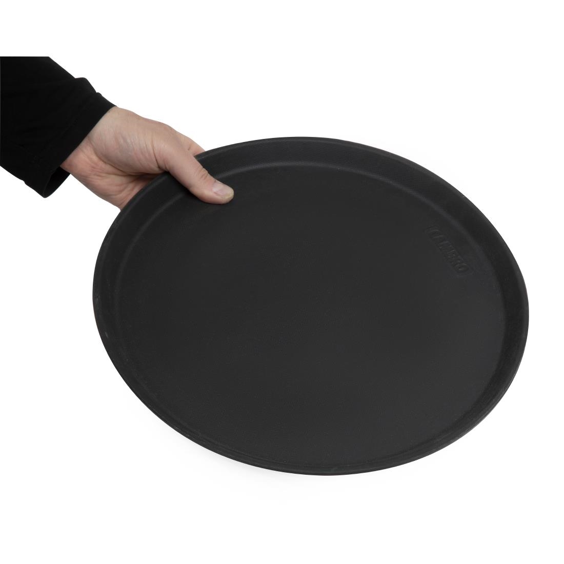 Cambro Fibreglass Round Non-Skid Tray Black 14in