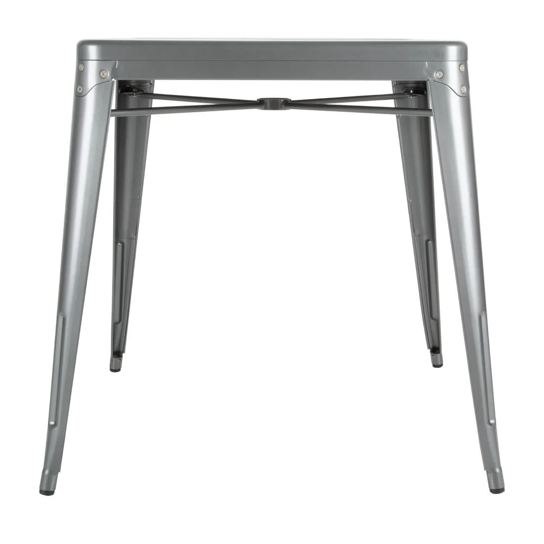 Bolero Bistro Square Steel Table Gun Metal 668mm - Image 2