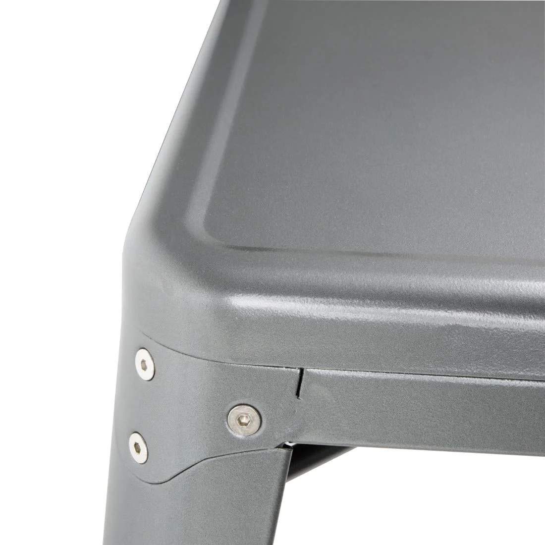 Bolero Bistro Square Steel Table Gun Metal 668mm - Image 4