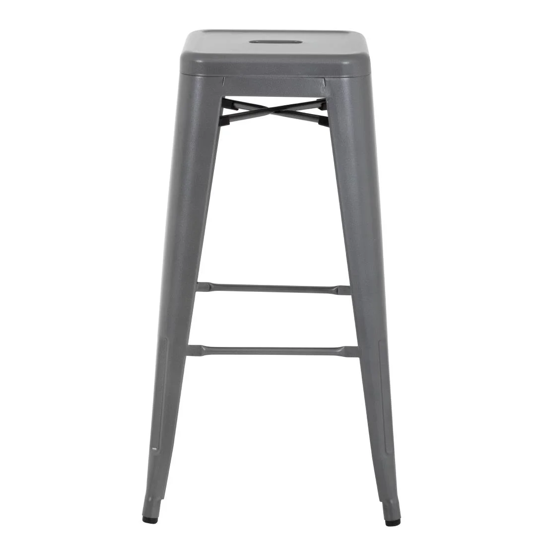Bolero Bistro Steel High Stool Gun Metal (Pack of 4) - Image 4