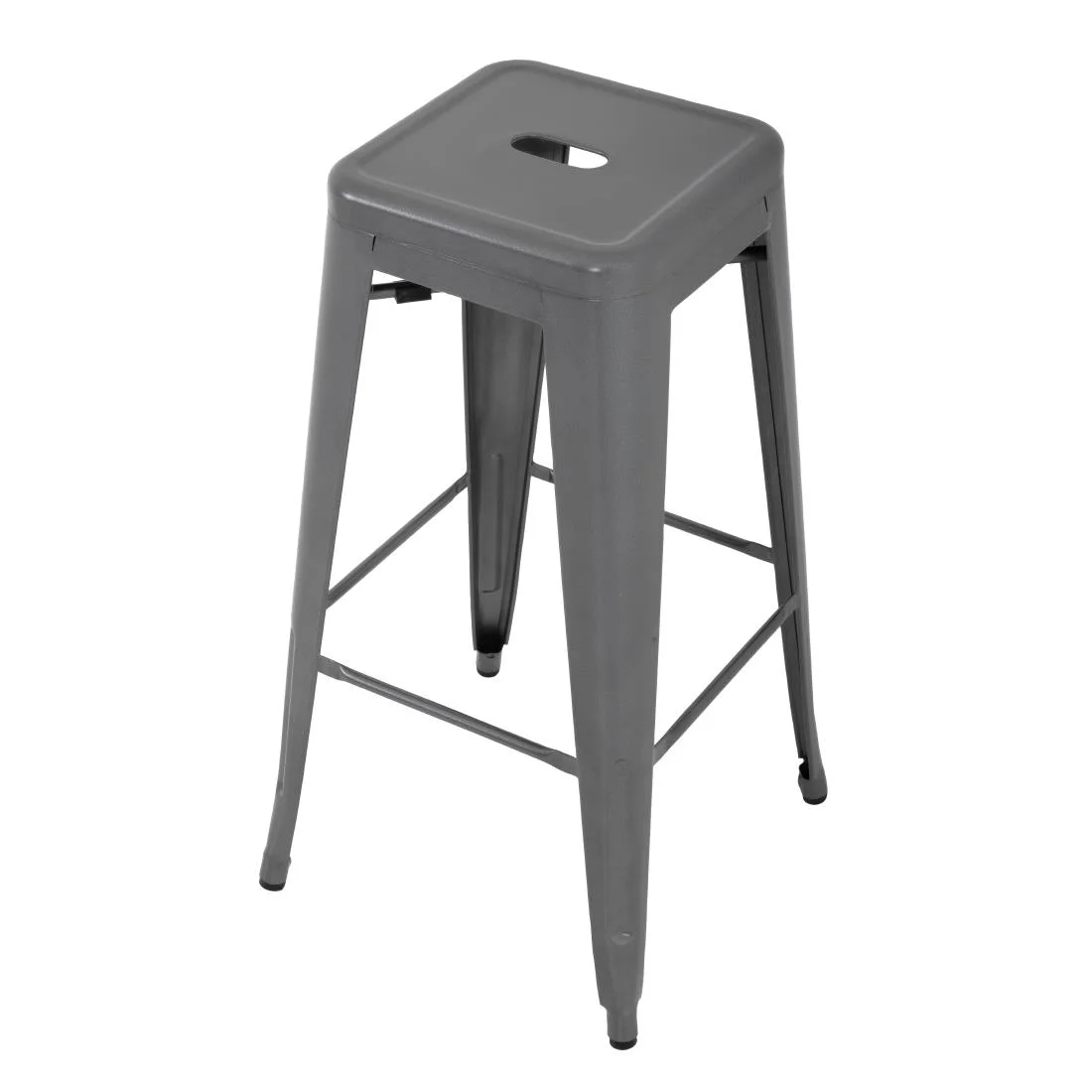Bolero Bistro Steel High Stool Gun Metal (Pack of 4) - Image 5