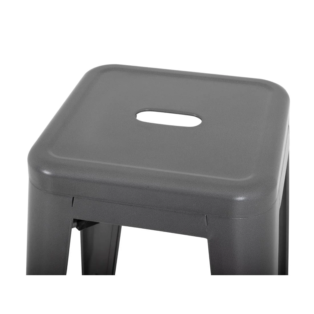 Bolero Bistro Steel High Stool Gun Metal (Pack of 4) - Image 6