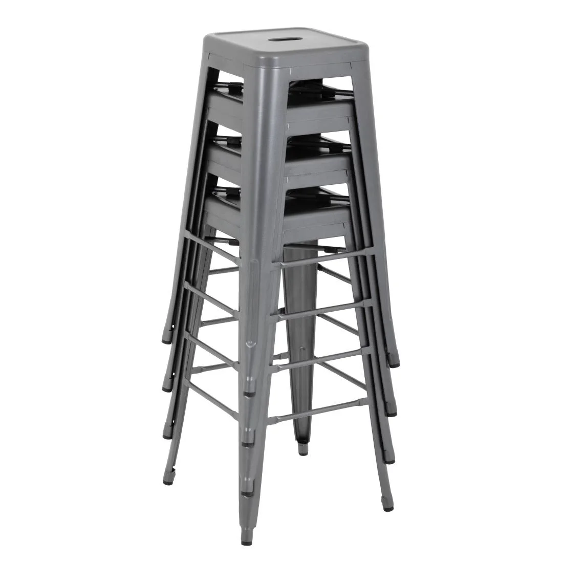 Bolero Bistro Steel High Stool Gun Metal (Pack of 4) - Image 9