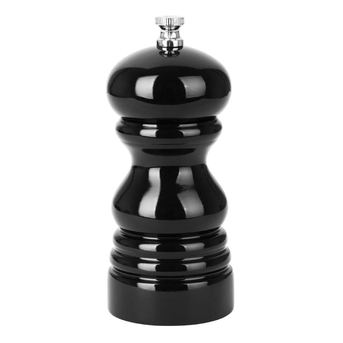 Olympia Salt Or Pepper Grinder Black Hevea Wood 125mm - Image 1