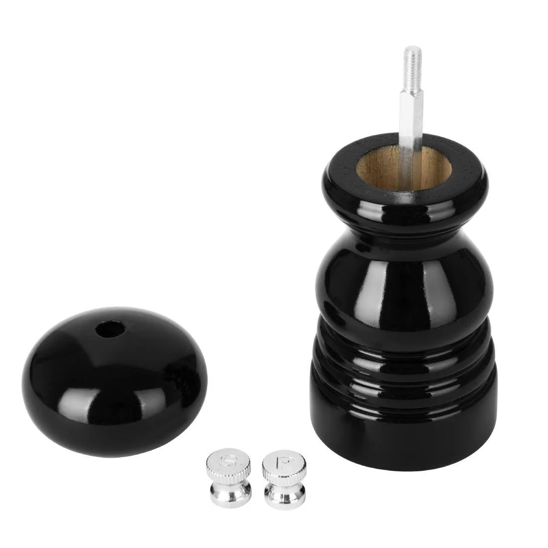 Olympia Salt Or Pepper Grinder Black Hevea Wood 125mm - Image 4