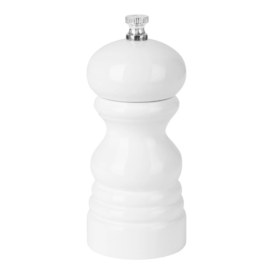 Olympia Salt Or Pepper Grinder White Hevea Wood 125mm - Image 1