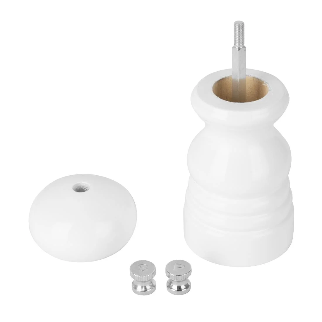 Olympia Salt Or Pepper Grinder White Hevea Wood 125mm - Image 4