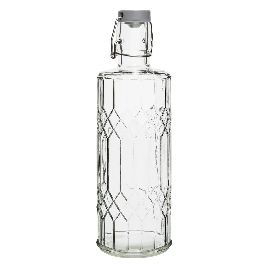 Olympia Geo Glass Water Bottle with Stopper 1Ltr (6 pack)