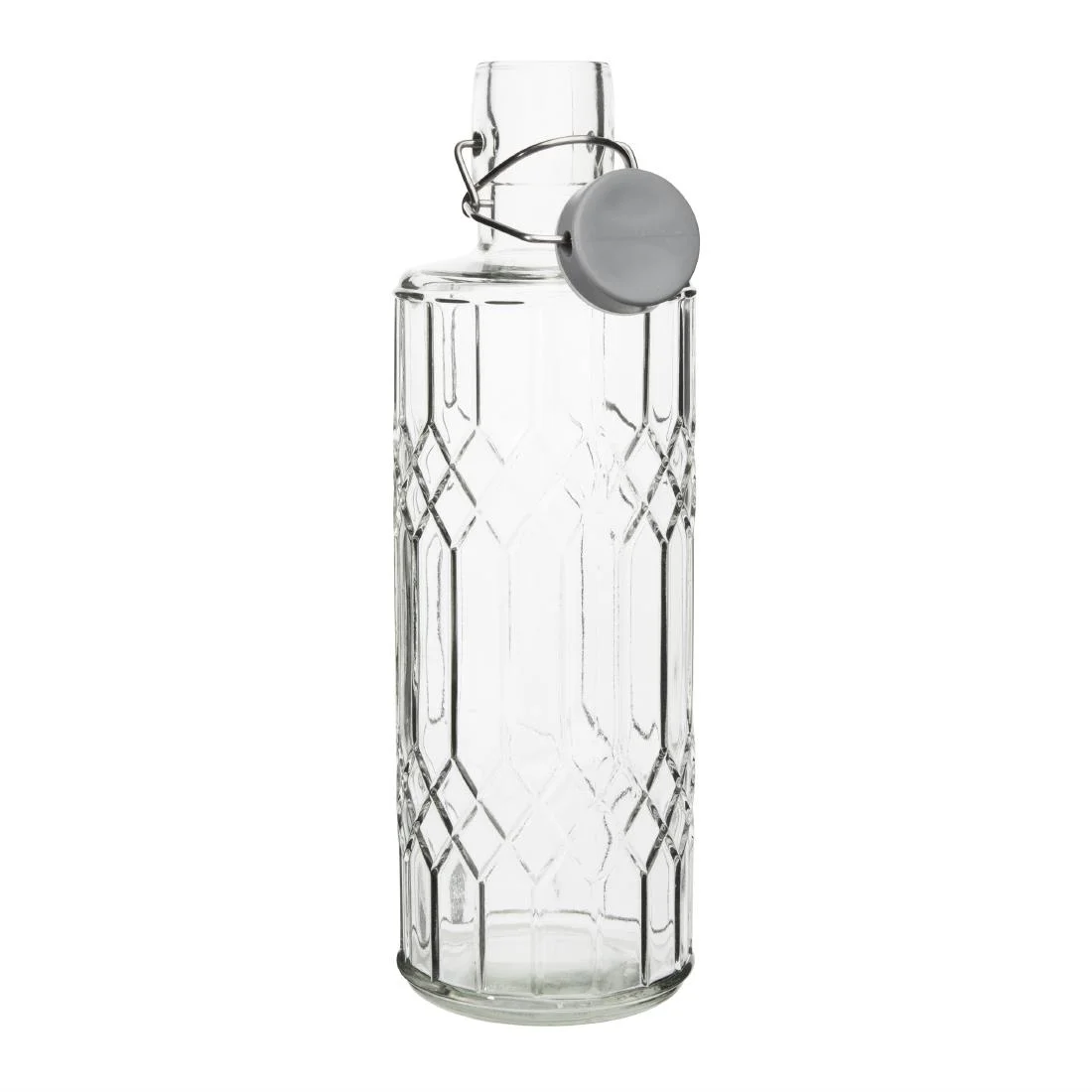 Olympia Geo Glass Water Bottle with Stopper 1Ltr (6 pack) - Image 2