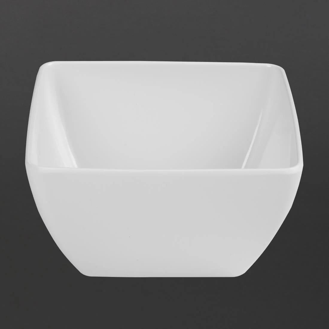 Curved White Melamine Bowl 8in